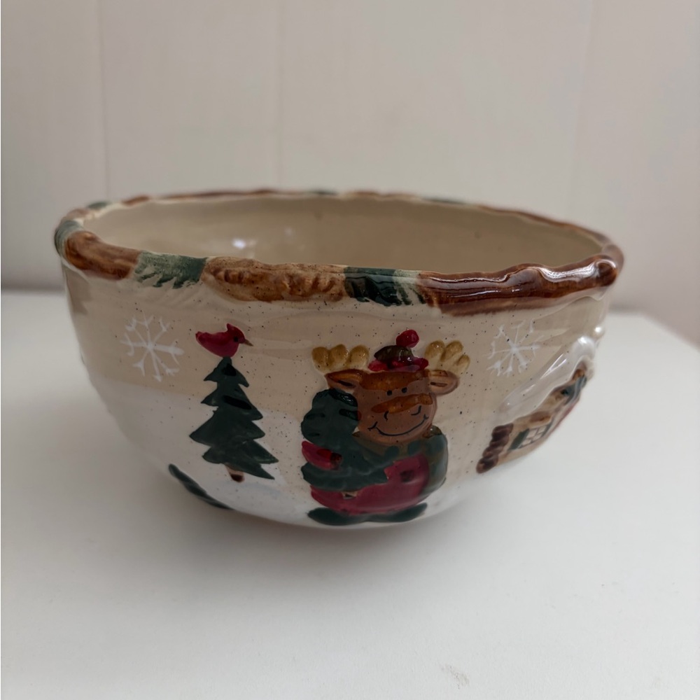 St. Nicholas Square Christmas Set Festive Reindeer Moose Mug and Cookie Canister - Picture 4 of 6